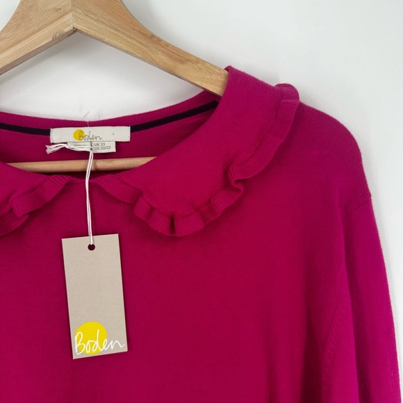 Boden Pink Ruffle Trim Sweater - Picture 7 of 10